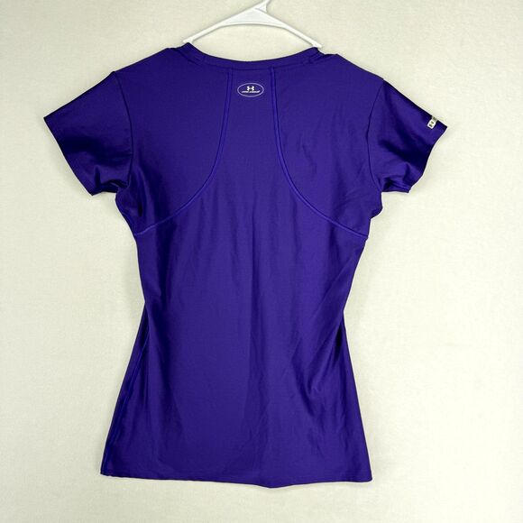 Under Armour Purple Fitted Workout Tee Womens Size M - Picture 3 of 9